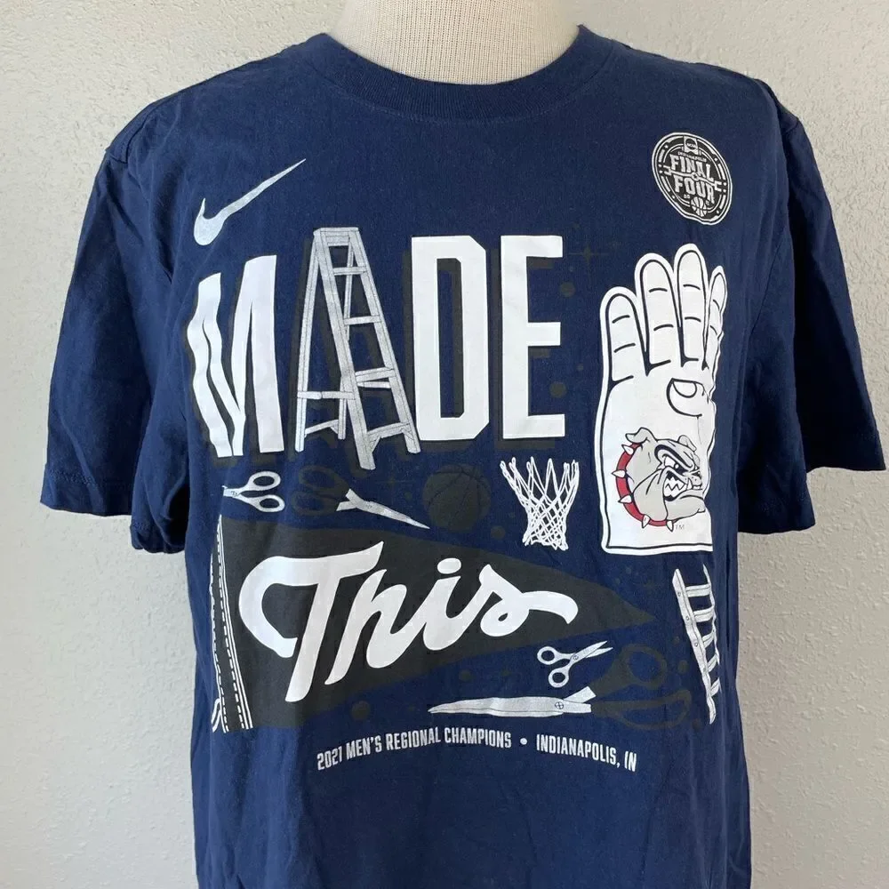 Nike Gonzaga 2021 Final Four Regional Tournament T-Shirt Size M EUC